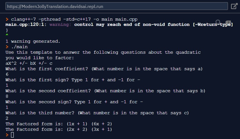 Factoring Calculator – screenshot 1