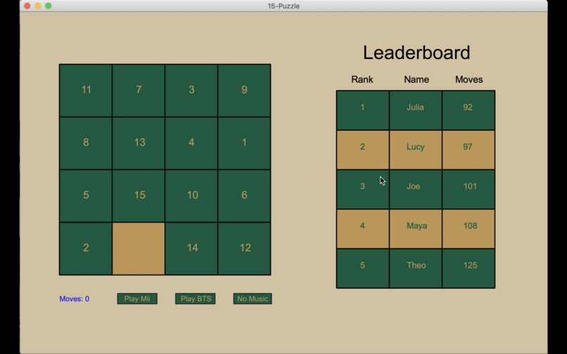 15-Cell Slide Puzzle – screenshot 2