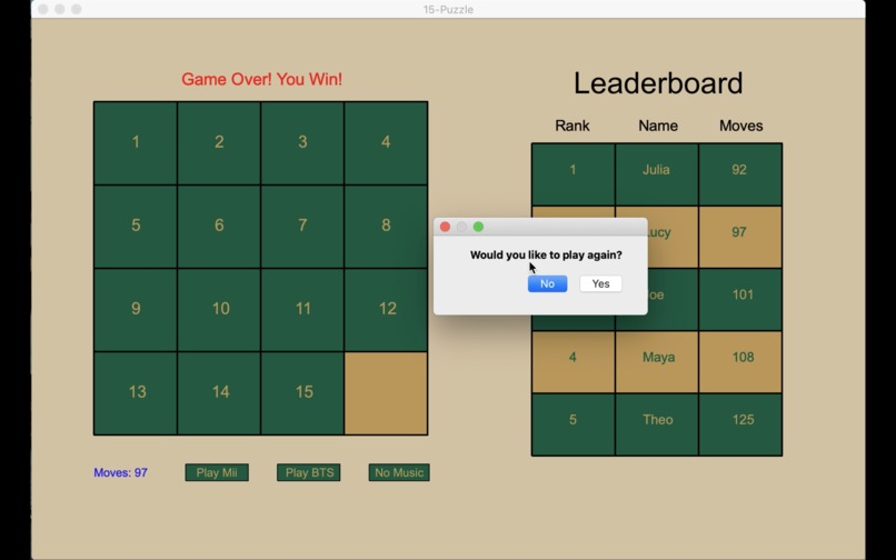 15-Cell Slide Puzzle – screenshot 3