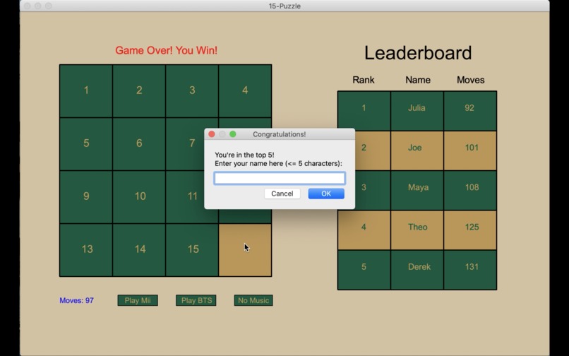 15-Cell Slide Puzzle – screenshot 4