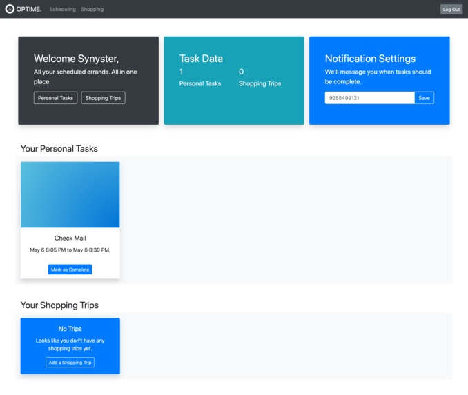 Optime – screenshot 2