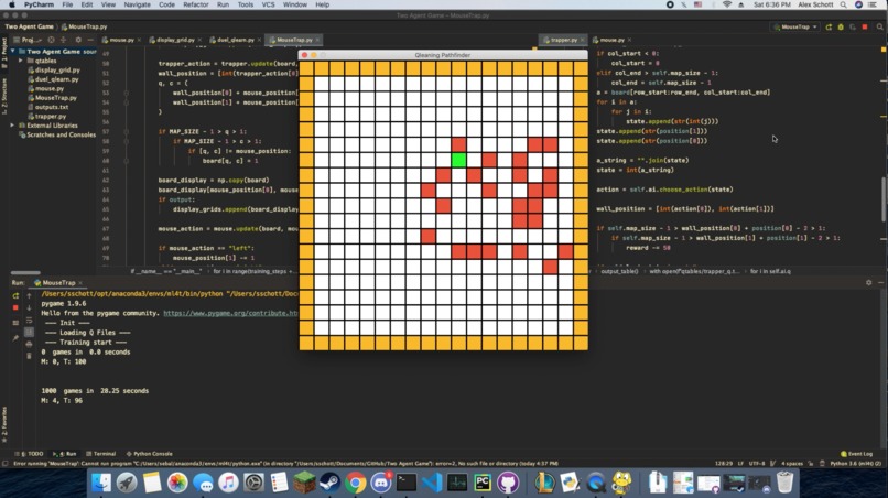 Two Agent Q Learning (angel problem) – screenshot 1