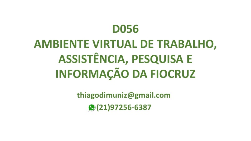 D056 - Ambiente Virtual FIOCRUZ - APP E WEBAPP – screenshot 1