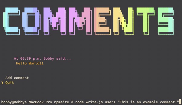 npm website – screenshot 2