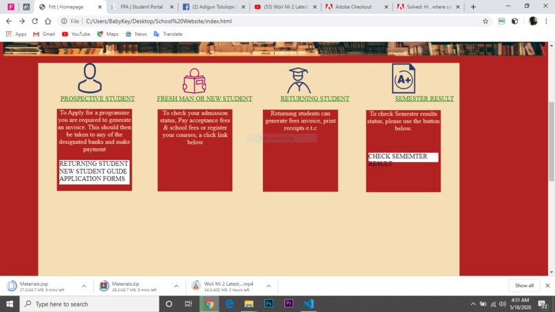 School Website Development – screenshot 1