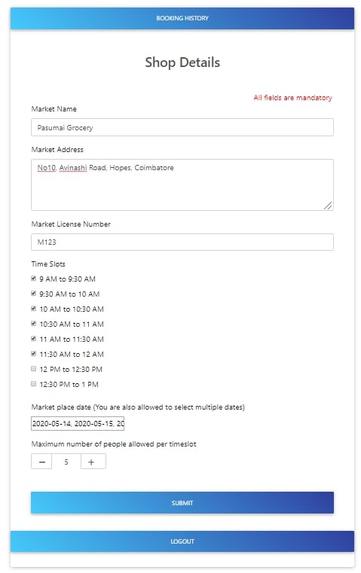 Covid-19 Marketplace – screenshot 1