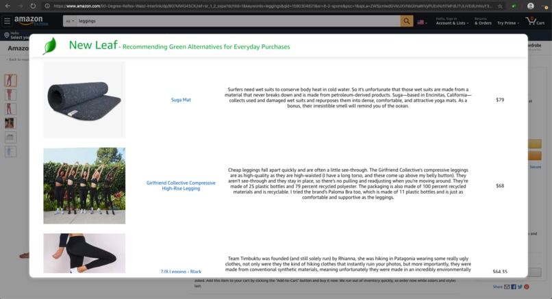 New Leaf: Green Consumer Purchasing Recommendations  – screenshot 2