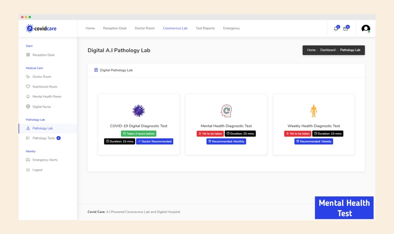 CovidCare - A.I powered Digital Hospital & Laboratory – screenshot 5
