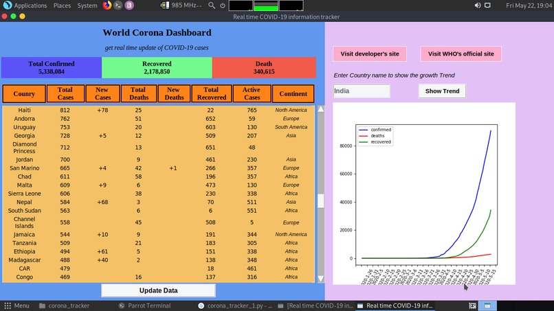 Corona-Tracker – screenshot 1