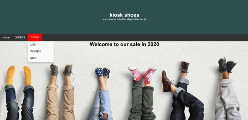 KIOSK-A shoestore website – screenshot 1