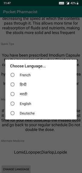 Application for extraction of medicine information – screenshot 5