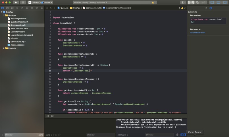 Knowledge Check – screenshot 1