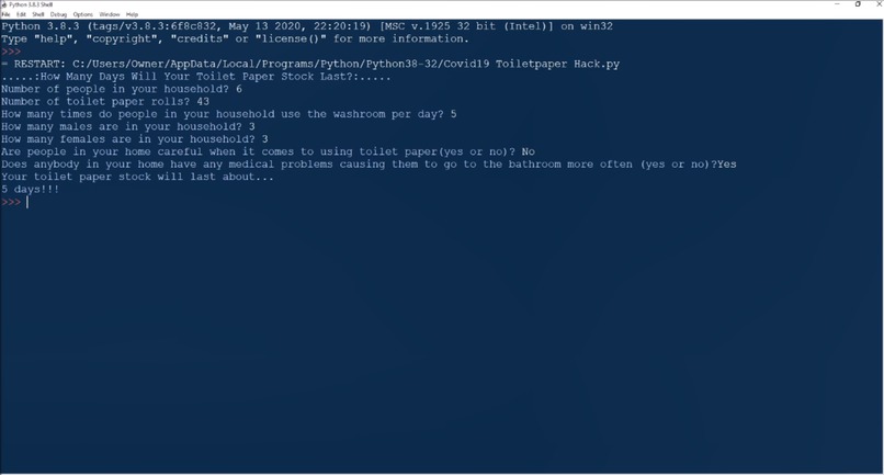 Covid-19 Hack: How Long Will Your Toilet Paper Last You? – screenshot 1