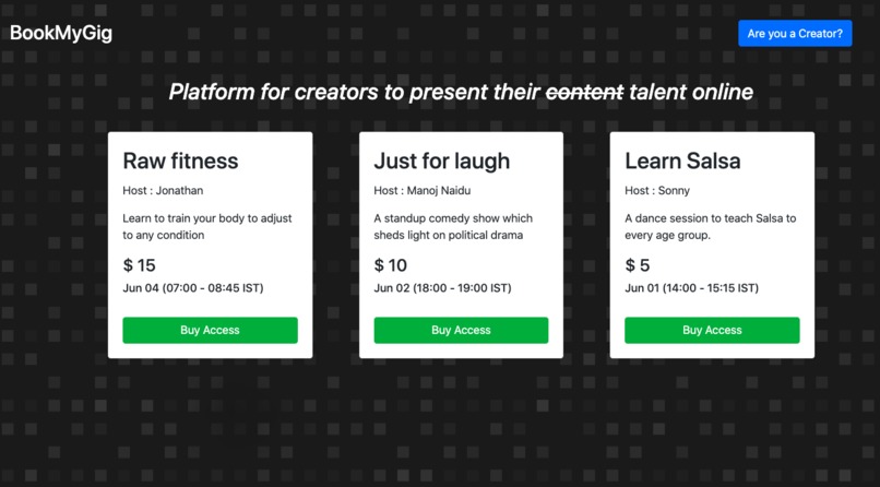 BookMyGIG – screenshot 1