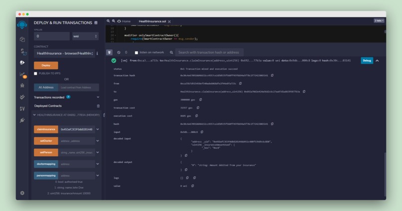 SmartHealth - Health Insurance Smart Contract – screenshot 1