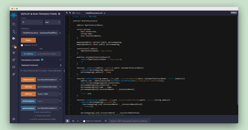 SmartHealth - Health Insurance Smart Contract – screenshot 3
