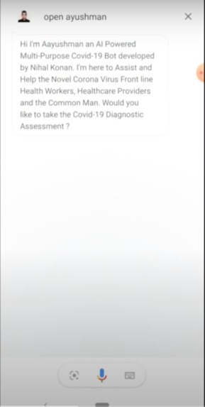 AAYUSHMAN - AI Powered Smart Multi - Purpose Covid-19 Bot – screenshot 2