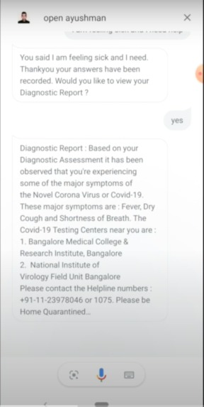 AAYUSHMAN - AI Powered Smart Multi - Purpose Covid-19 Bot – screenshot 6