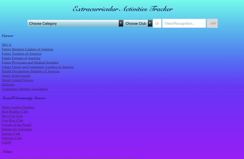 High School Extracurricular Planner – screenshot 2