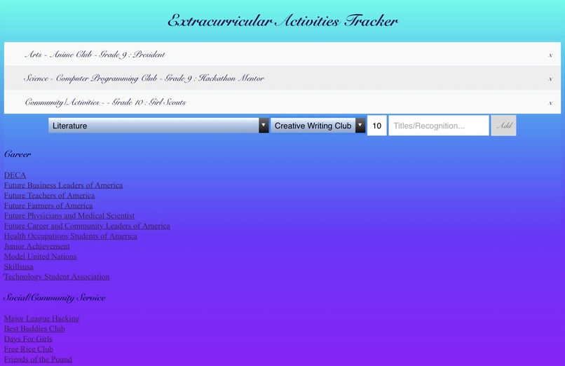 High School Extracurricular Planner – screenshot 3