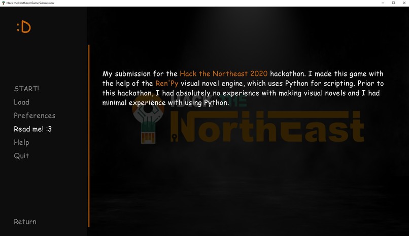 Hack the Northeast 2020 Hackathon Simulator – screenshot 1