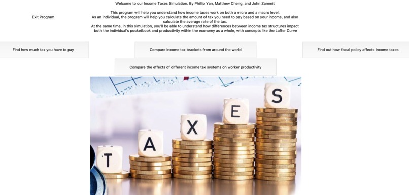 An Educational Simulation of Income Taxes – screenshot 1