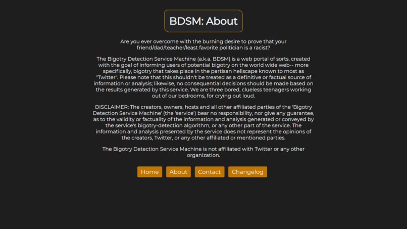 Bigotry Detection Service Machine – screenshot 9