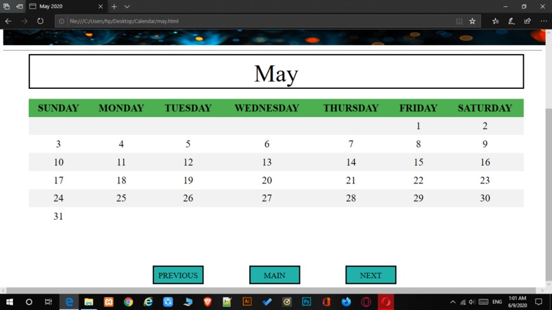 Calendar 2020 – screenshot 1