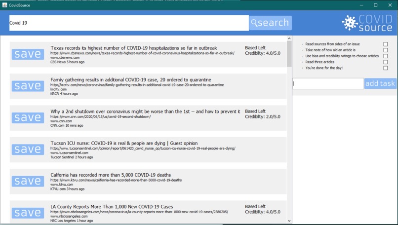 COVIDsource – screenshot 1