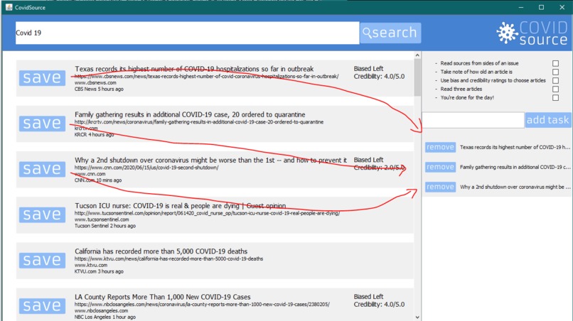 COVIDsource – screenshot 2