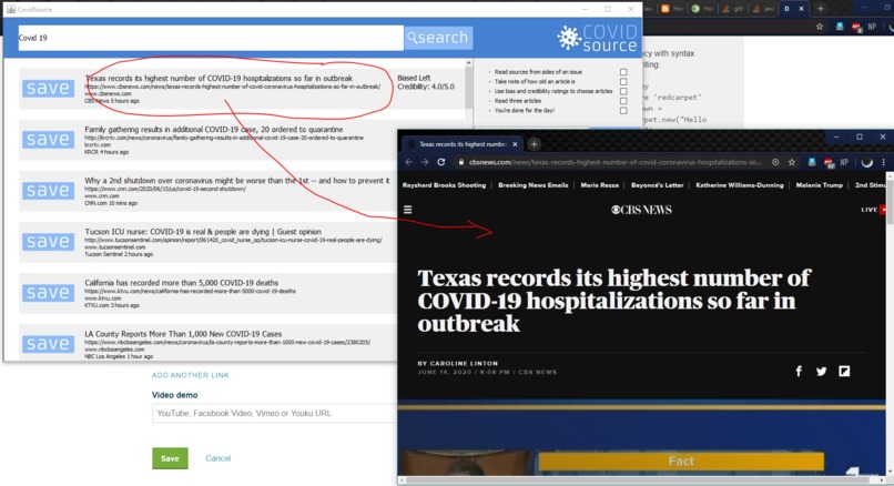 COVIDsource – screenshot 3