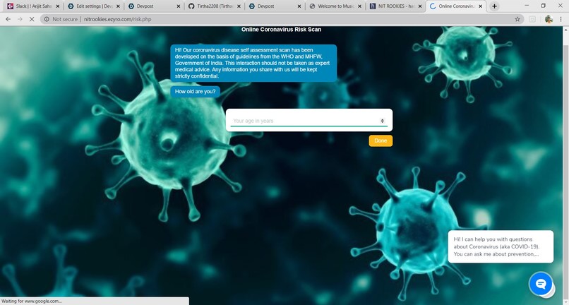 COVID-19 tracker – screenshot 2