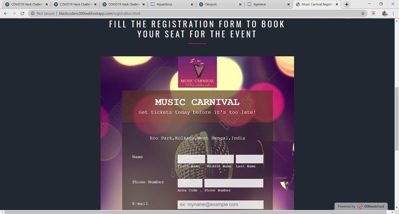 Event Registration Form – screenshot 4