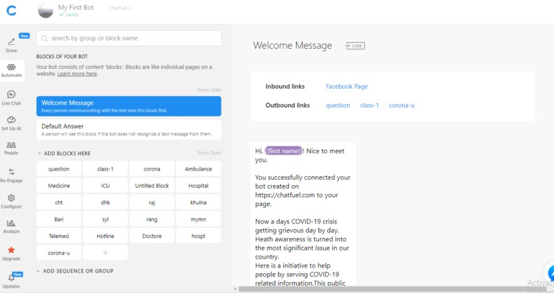 COVID-19 Help center-(chat bot) – screenshot 2