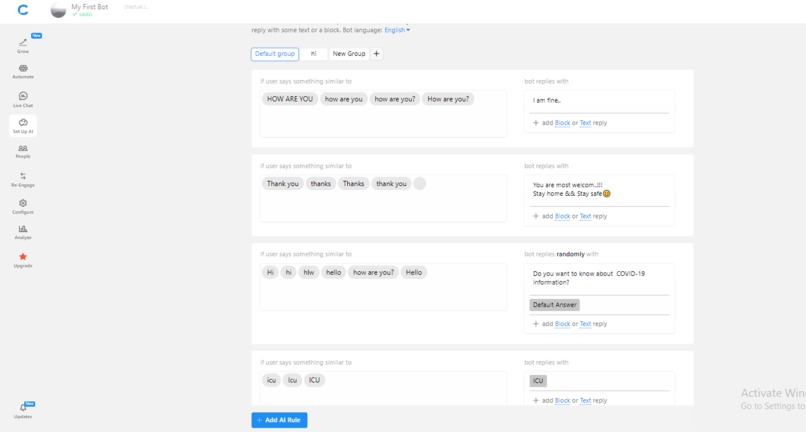 COVID-19 Help center-(chat bot) – screenshot 3