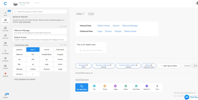 COVID-19 Help center-(chat bot) – screenshot 5