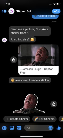 Sticker Bot - Chatbot for making, sharing user-made stickers – screenshot 2