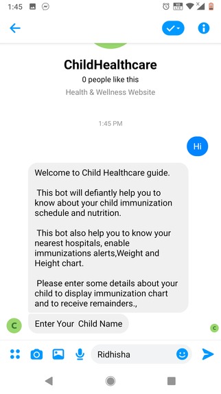 Child immunization and nutrition awareness Bot – screenshot 4
