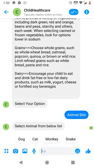 Child immunization and nutrition awareness Bot – screenshot 11