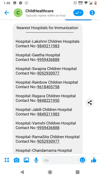 Child immunization and nutrition awareness Bot – screenshot 12