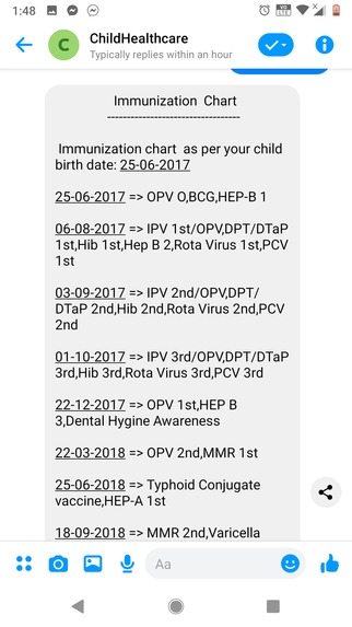 Child immunization and nutrition awareness Bot – screenshot 15