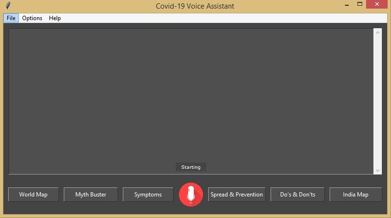 Covid-19 Voice Assistant System – screenshot 1