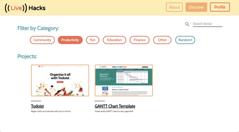 LiveHacks – screenshot 2