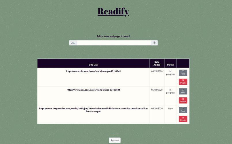 Readify  – screenshot 1