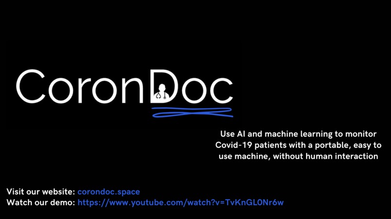 Best Undergraduate Hack - Machine Learning - CoronDoc – screenshot 1