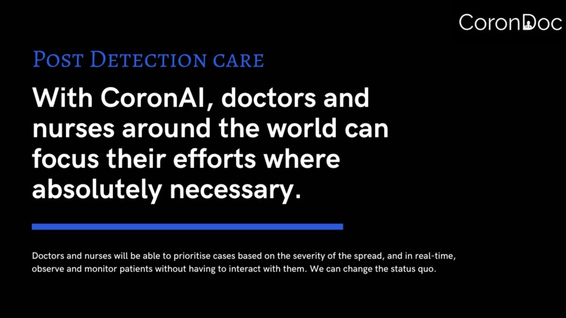 Best Undergraduate Hack - Machine Learning - CoronDoc – screenshot 2