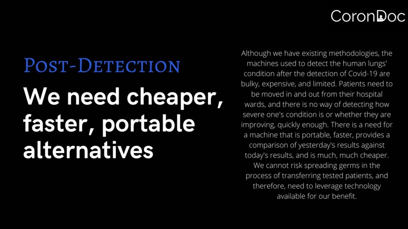 Best Undergraduate Hack - Machine Learning - CoronDoc – screenshot 6