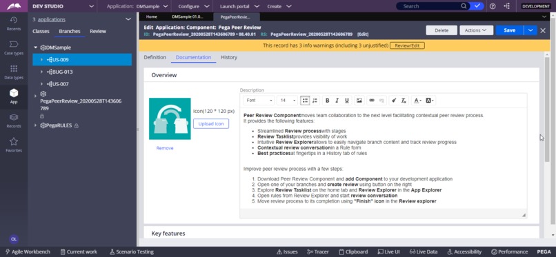 Pega Peer Review Component – screenshot 1
