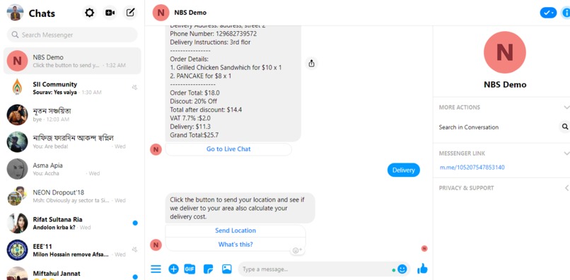 Restaurant bot – screenshot 4