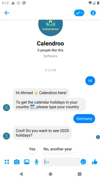Calendroo Messenger Bot – screenshot 3